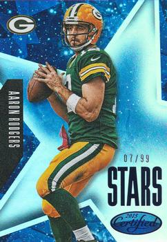 2015 Panini Certified - Stars - Mirror Blue #S17 Aaron Rodgers Front