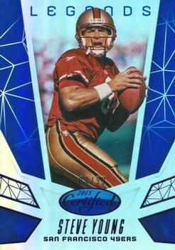 2015 Panini Certified - Legends - Mirror Blue #CL7 Steve Young Front