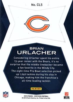 2015 Panini Certified - Legends - Mirror Gold #CL5 Brian Urlacher Back