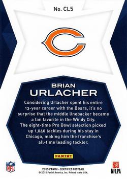 2015 Panini Certified - Legends - Mirror Purple #CL5 Brian Urlacher Back