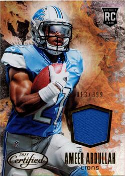 2015 Panini Certified - Scorching Swatches #SS-AA Ameer Abdullah Front