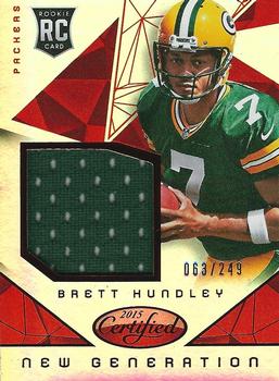2015 Panini Certified - New Generation Jerseys - Mirror Red #NG-BH Brett Hundley Front