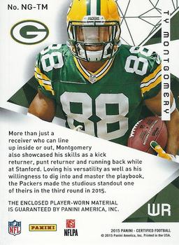 2015 Panini Certified - New Generation Jerseys - Mirror Red #NG-TM Ty Montgomery Back