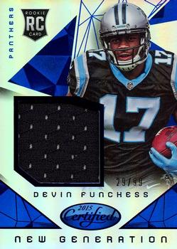 2015 Panini Certified - New Generation Jerseys - Mirror Blue #NG-DF Devin Funchess Front