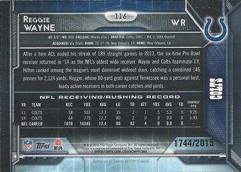 2015 Topps - Gold #116 Reggie Wayne Back