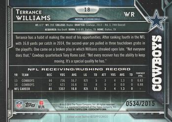 2015 Topps - Gold #18 Terrance Williams Back