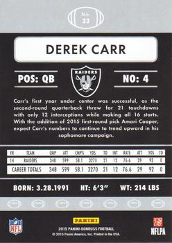 2015 Donruss #23 Derek Carr Back