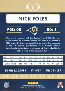 2015 Donruss #24 Nick Foles Back
