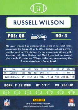 2015 Donruss #28 Russell Wilson Back