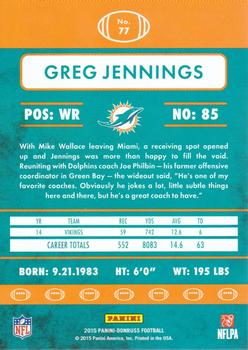 2015 Donruss #77 Greg Jennings Back