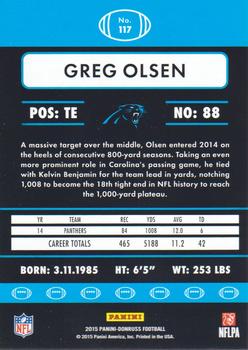 2015 Donruss #117 Greg Olsen Back