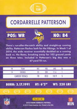 2015 Donruss #128 Cordarrelle Patterson Back