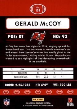 2015 Donruss #135 Gerald McCoy Back