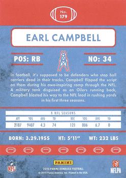 2015 Donruss #179 Earl Campbell Back