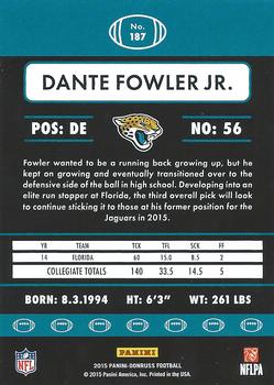 2015 Donruss #187 Dante Fowler Jr. Back