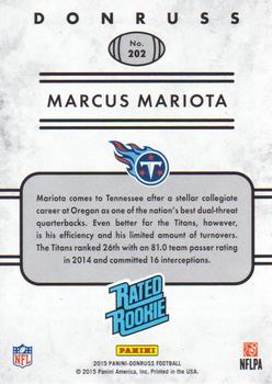 2015 Donruss #202 Marcus Mariota Back