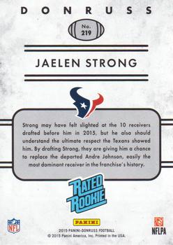 2015 Donruss #219 Jaelen Strong Back