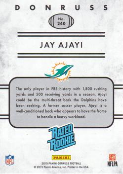 2015 Donruss #240 Jay Ajayi Back
