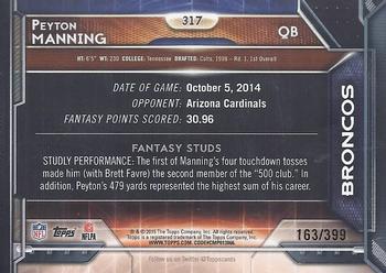 2015 Topps - Camo #317 Peyton Manning Back