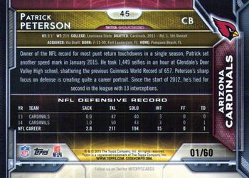 2015 Topps - 60th Anniversary Red Foil #45 Patrick Peterson Back