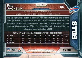 2015 Topps - 60th Anniversary Red Foil #49 Fred Jackson Back