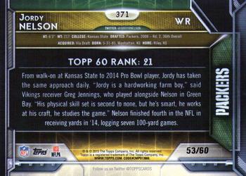 2015 Topps - 60th Anniversary Red Foil #371 Jordy Nelson Back