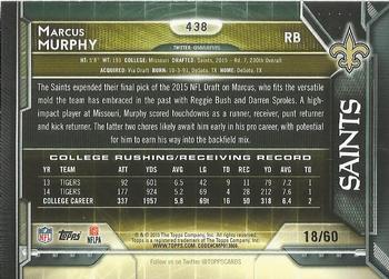 2015 Topps - 60th Anniversary Red Foil #438 Marcus Murphy Back