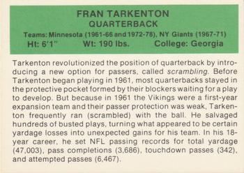 1987 Hygrade Football's All-Time Greats #NNO Fran Tarkenton Back