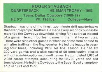 1987 Hygrade Football's All-Time Greats #NNO Roger Staubach Back