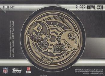 2015 Topps - Super Bowl Commemorative Coin Relic #NFLSBC-22 SUPER BOWL XXII Back