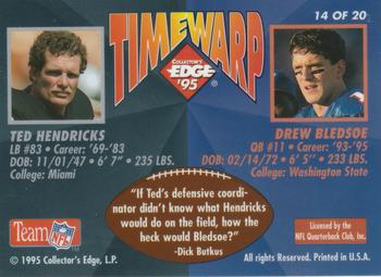 1995 Collector's Edge - TimeWarp Black Label Prisms #14 Drew Bledsoe / Ted Hendricks Back