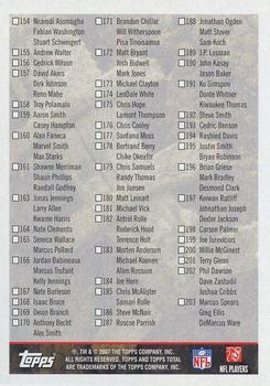 2007 Topps Total - Checklists #2 Checklist: 103-203 Back