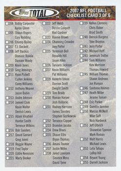 2007 Topps Total - Checklists #3 Checklist: 204-306 Front