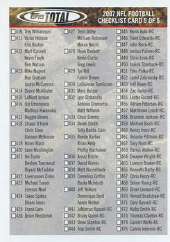 2007 Topps Total - Checklists #5 Checklist: 410-550 Front