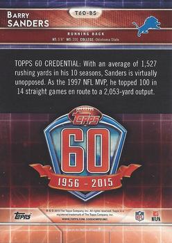 2015 Topps - 60th Anniversary Red #T60-BS Barry Sanders Back