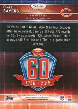 2015 Topps - 60th Anniversary Blue #T60-GS Gale Sayers Back