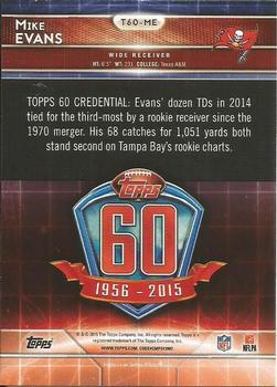 2015 Topps - 60th Anniversary Blue #T60-ME Mike Evans Back