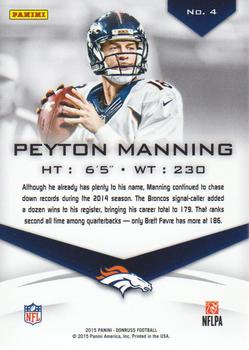 2015 Donruss - Elite #4 Peyton Manning Back