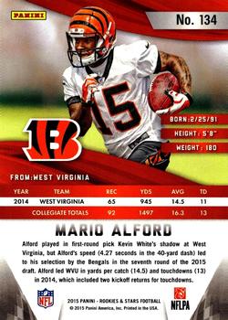 2015 Panini Rookies & Stars - Blue #134 Mario Alford Back