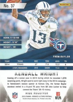 2015 Panini Rookies & Stars - Red #37 Kendall Wright Back