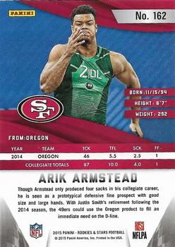 2015 Panini Rookies & Stars - Red #162 Arik Armstead Back