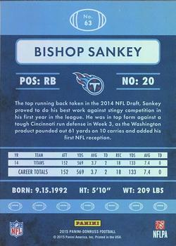 2015 Donruss - Holofoil Backs #63 Bishop Sankey Back