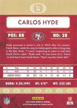 2015 Donruss - Red Foil #33 Carlos Hyde Back