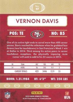 2015 Donruss - Red Foil #97 Vernon Davis Back