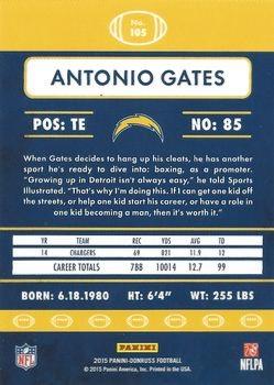 2015 Donruss - Red Foil #105 Antonio Gates Back