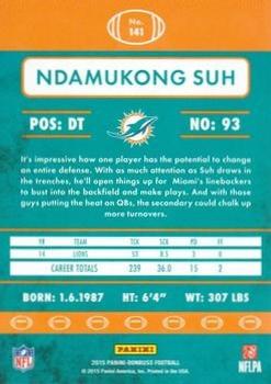 2015 Donruss - Red Foil #141 Ndamukong Suh Back