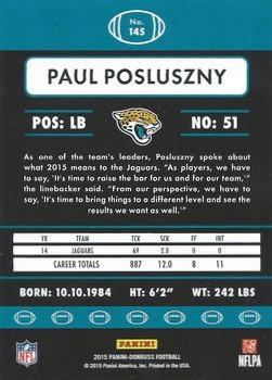2015 Donruss - Red Foil #145 Paul Posluszny Back