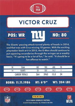 2015 Donruss - Stat Line Career Green #112 Victor Cruz Back