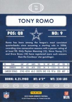 2015 Donruss - Stat Line Career Green #12 Tony Romo Back