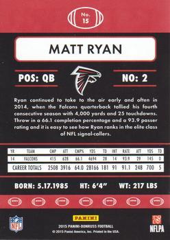 2015 Donruss - Stat Line Career Green #15 Matt Ryan Back